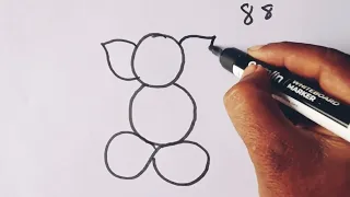 Lord Ganesha drawing / How to draw Lord Ganesha from 88 / Lord Ganesha drawing easy way