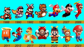 Evolution of Super Mario Flying Power-ups and costumes in Game and LEGO