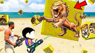 GTA 5 : SHINCHAN & FRANKLIN Opening BIGGEST "LION" LUCKY BOXES in GTA 5! (GTA 5 mods)
