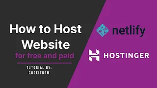 How to Host a Website for Free with Netlify -  optionally(Hostinger paid version)