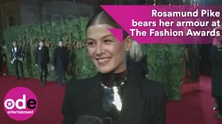 Rosamund Pike talks Golden Globes at The Fashion Awards