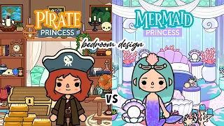 Pirate VS Mermaid Princess Bedroom House Aesthetic 🏴‍☠️🧜‍♀️ TOCA BOCA House Ideas | Toca Life World