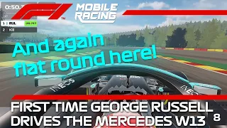 First Time George Russell Drives Mercedes W13 | F1 Mobile Racing 2021