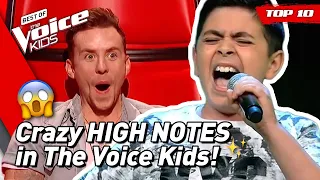 TOP 10 | OUTSTANDING HIGH NOTES in The Voice Kids! 😱 (part 3)