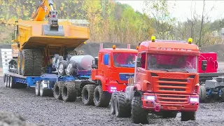 Heavy Unique RC Transport / Scania 6x6 & MAN 8x8 Max Power / CAT 993K