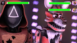 [SFM FNaF] Five Nights at Freddy's vs. SQUID GAME 5 WITH Healthbars