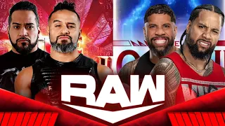 FULL MATCH — Jimmy Uso and Jey Uso vs. Tama Tonga and Tanga Loa - BLOODLINE CIVIL WAR: WWE RAW 2024