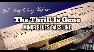 The Thrill Is Gone (Bass Cover) Bass TAB / B.B. King & Tracy Chapman // minor blues bass line