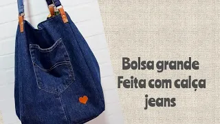 Veja que Linda  ficou essa Bolsa feita com calça jeans!!