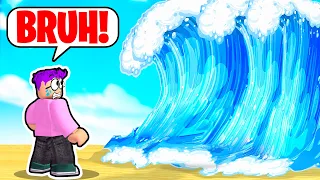 Can We Beat ROBLOX TSUNAMI GAME!? (SECRETS UNLOCKED!)