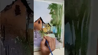 watercolor painting tutorial ❤️😍🔥#quick and easy water color painting 👀🔥#artist #shortvideo