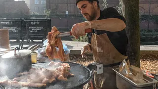 Grill of Meat and Great Sandwiches from Portugal. London Street Food. All Cooked on a Bicycle !