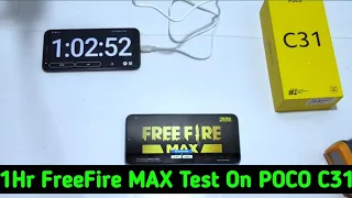 POCO C31 FREEFIRE MAX Battery Drain Test | POCO C31 FREEFIRE MAX Gameplay Test | POCO C31 FREEFIRE