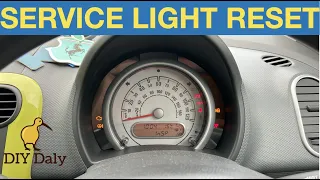 Vauxhall Agila & Suzuki Splash Service light reset