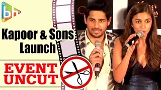 Kapoor & Sons OFFICIAL Trailer Launch | Sidharth Malhotra | Alia Bhatt | Fawad Khan