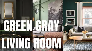 Stunning Grey and Green Living Room. Green Decor Ideas for Living Room.
