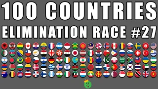 100 Countries Elimination Marble Race in Algodoo #27  Marble Race King