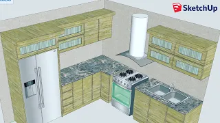 Como diseñar un gabinete de cocina Fácilmente con Sketchup