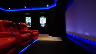 Elunevision Transparent Screen Install and Stage Build in our Gameroom Basement/ Home Theater