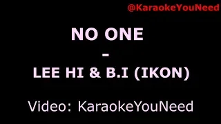 [Karaoke ]LEE HI - '누구 없소 (NO ONE) (Feat. B.I of iKON)