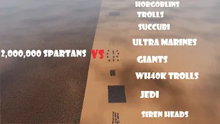 2,000,000 Spartans vs 5,690 Overpowered Units | Ultimate Epic Battle Simulator 2