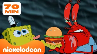 SpongeBob | 75 MINUTEN SpongeBob... in de nacht 🌙 | Nickelodeon Nederlands