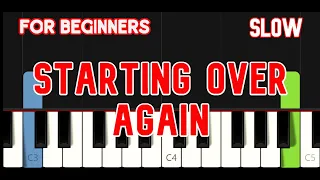 STARTING OVER AGAIN [ HD ] - NATALIE COLE | EASY PIANO