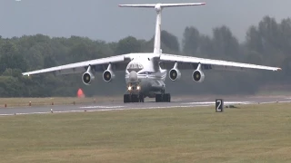 Fairford Departures Il76 Bursting a Tyre