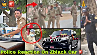 Police Reaction on Our Z Black car 😱👮‍♂️ | Double Sound Hooter Public Reaction 📢 - Bolero neo n10