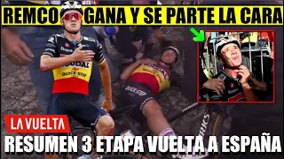 RESUMEN 3 ETAPA VUELTA a ESPAÑA 2023 REMCO SORPRENDE A VINGEGAARD Y SE CAE EGAN AYUDA a THOMAS