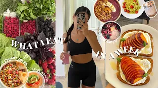 What I Eat In A Week to feel GOOD on VACATION ✨ | farmers market, cowboy caviar, smoothie bowls +
