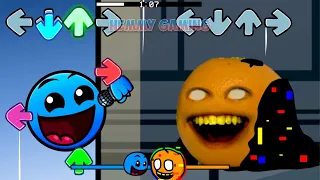 FNF Geometry Dash 2.2 vs Annoying Orange Sings Ejected | Fire In The Hole FNF Mods