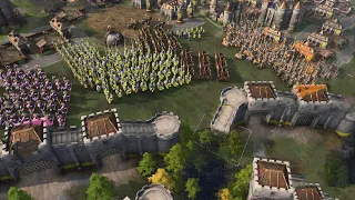 Age of Empires 4 - 3v3 MASSIVE LONG SIEGE | Multiplayer Gameplay