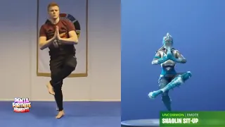ALL NEW FORTNITE DANCES IN REAL LIFE! Lazy Shuffle, Cheer Up, Take The Elf, Shaolin Sit Up   YouTube