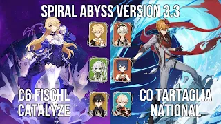 C6 Fischl Catalyze - C0 Tartaglia National | 3.3 Spiral Abyss Floor 12 | Genshin Impact