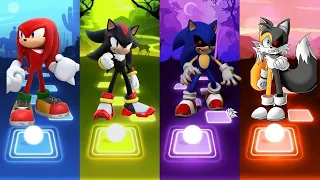 Shadow Sonic 🆚 Tails Exe Sonic 🆚 Sonic Exe 🆚 Knuckles Sonic | Sonic Tiles Hop EDM Rush Gameplay