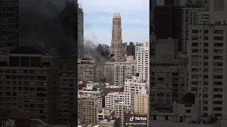 NYC Roof Top Fire - Video shot by Gregg Templeton - Upper East Side - Manhattan, New York City - UES