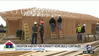 There is visible progress on the wall! The Houston Habitat for Humanity home is taking serious s...