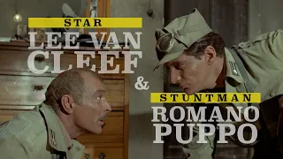 Lee Van Cleef & his regular stunt double, Romano Puppo (commentary clip)