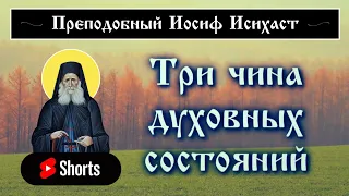 ТРИ ЧИНА ДУХОВНЫХ СОСТОЯНИЙ ☦️ Преподобный Иосиф Исихаст #shorts