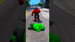 GTA V GREEN HULK AND RED HULK COMBINE TO FORM SUPER HULK 😱 | #shorts