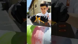 A unique way to make ice cream right on the street