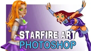 Рисование  в Photoshop | Фотошоп | Starfire | Старфаер | Подростки титаны