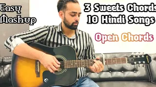 10 Bollywood Songs On 3 Open Chords | Easy Open Chords | Sweet Chords Mashup | Guitar Adda