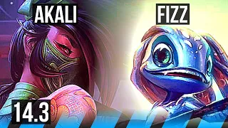 AKALI vs FIZZ (MID) | 65% winrate, 4/1/2 | EUW Challenger | 14.3