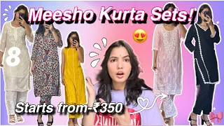Meesho Kurta Set Haul!🛍️ Starts From-₹350➕Try-on Haul➕First Impressions *Honest Review*
