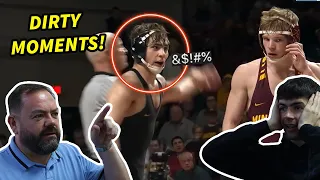 DIRTY NCAA WRESTLING MOMENTS! British Father and Son Reacts!