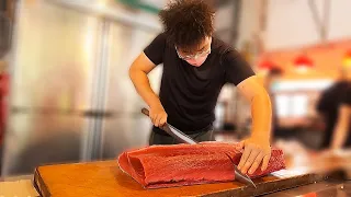 Knife Cuts 500 lb Giant Bluefin Tuna like Butter