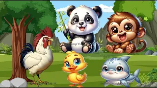 Lovely Animal Sounds: Martial, Fish, Rooster, Panda, Duck  | Animal Sounds