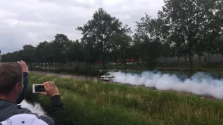 Crazy German Policecar makes smoke screen